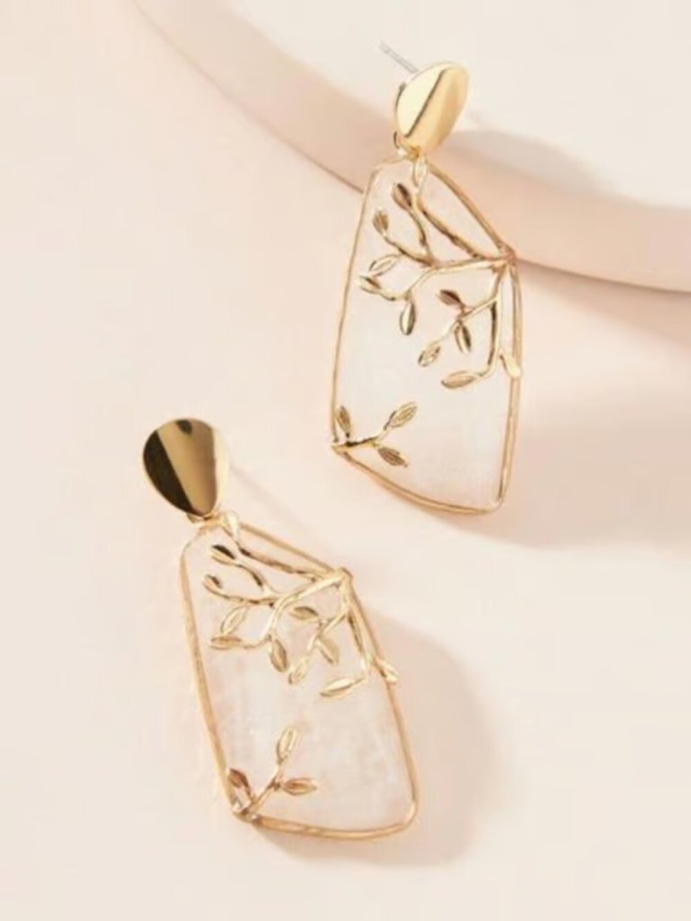 Anthropologie Nori Drop Earrings Clear Quartz NWT